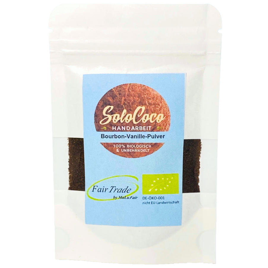 Bio Bourbon Vanille Pulver 10g Gemahlen SoloCoco